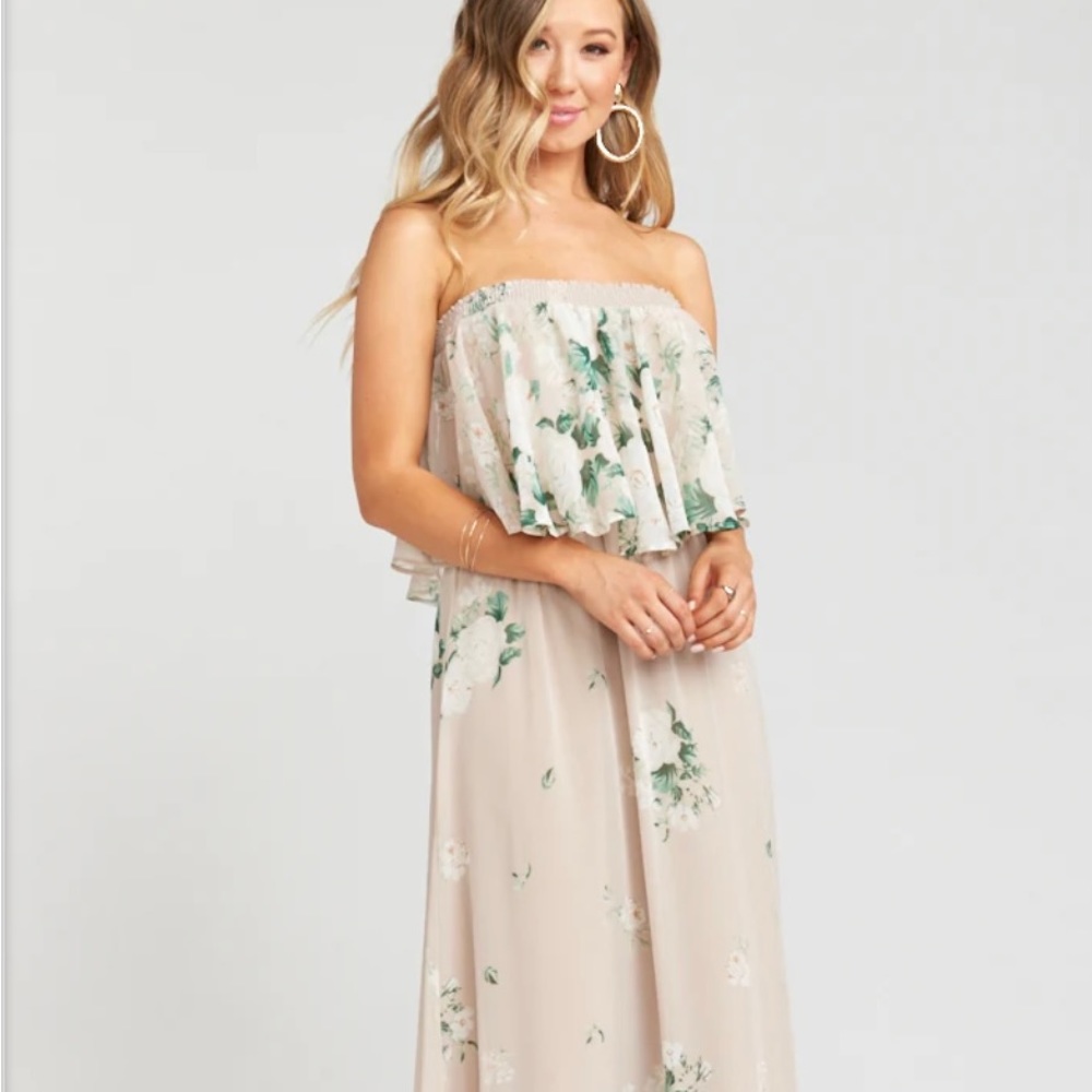 Show me your mumu floral maxi dress, off the shoulders or sleeveless
